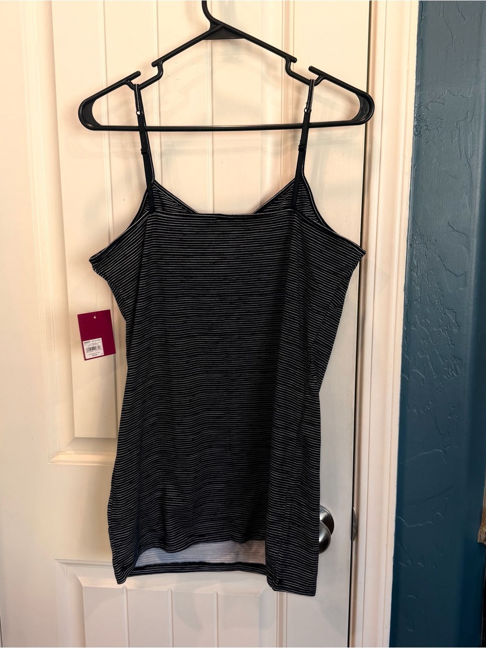 SO Black & Gray Striped Ruched Cami Tank with Adjustable Straps XXL - Picture 3 of 13